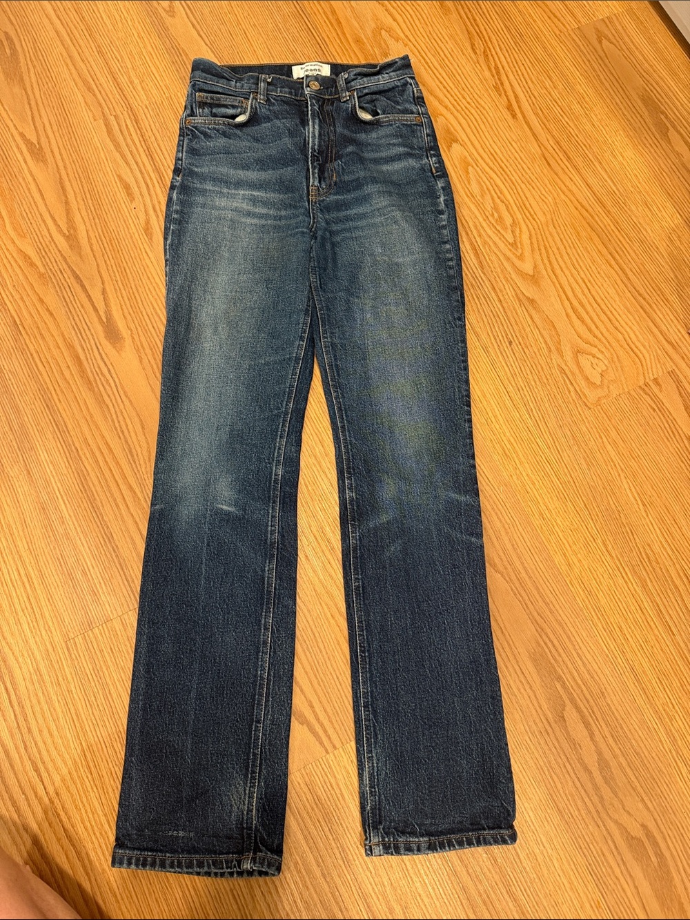 Reformation Peyton High-Rise Flare Jeans in Dark Blue - Women's